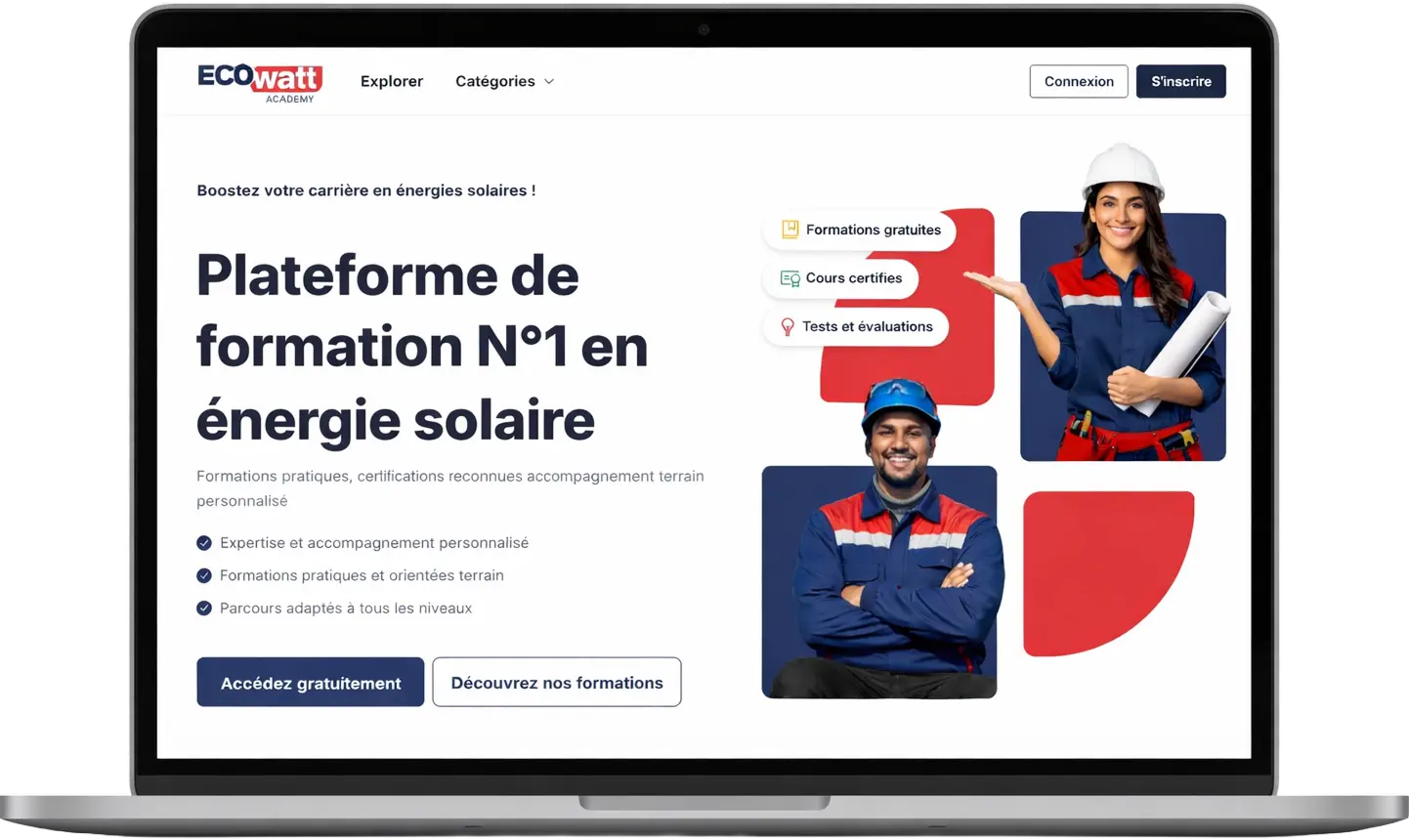 Aperçu de la plateforme Ecowatt Academy